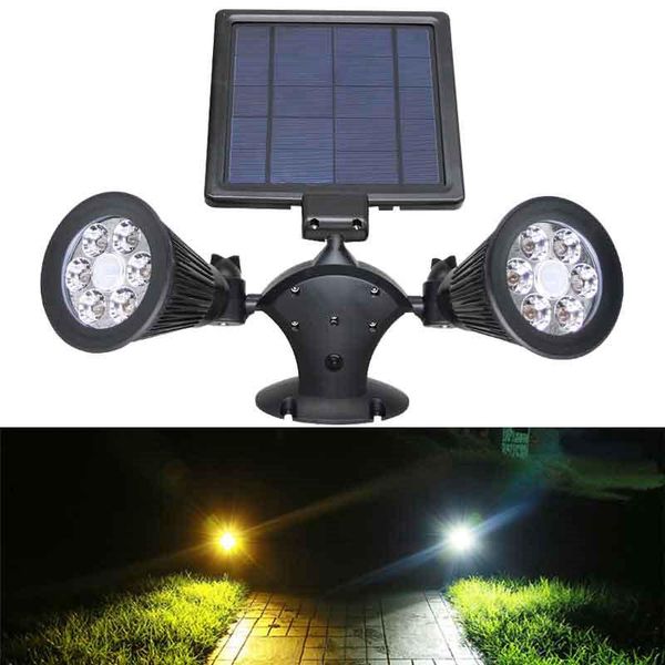 

strings waterproof double-headed solar spotlights led wall 360-degree rotating light home garden lawn lights street