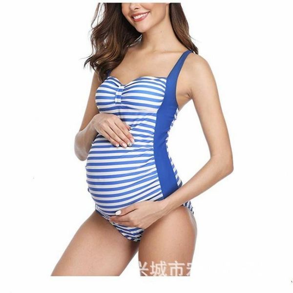

summer maternity swimsuit one pieces clothes for pregnant women european striped patchwork belly pregnancy swimwear s one-piece suits