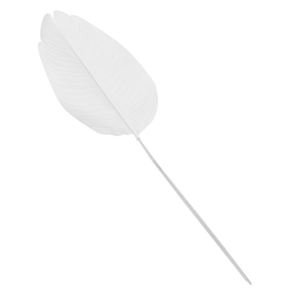 

decorative flowers & wreaths artificial banana leaf lifelike canna leaves plant adornment diy craft for hawaiian parties wedding (white)