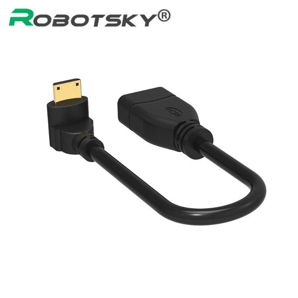 

audio cables & connectors right-angle mini male to female adapter 90 degree gold plated converter cable high-speed connect