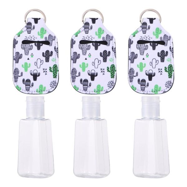 

liquid soap dispenser 3 set 30ml travel size bottle and keychain holder with prints hand sanitizer bottles carriers for loti