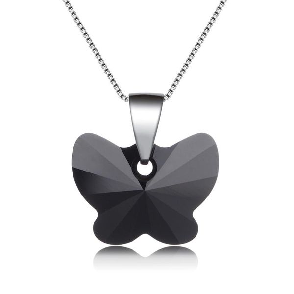 

pendant necklaces 2021 mother's day gift charming butterfly necklace with crystal from bijoux wholesale, Silver
