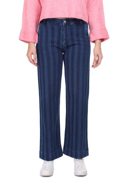 

women's jeans striped wide trotting navy blue women 's jean pants