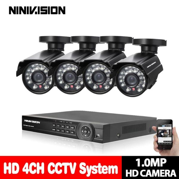 

system 1080p ahd dvr 4pcs 1.0mp ir weatherproof outdoor 720p camera home security surveillance kits email alert systems cctv