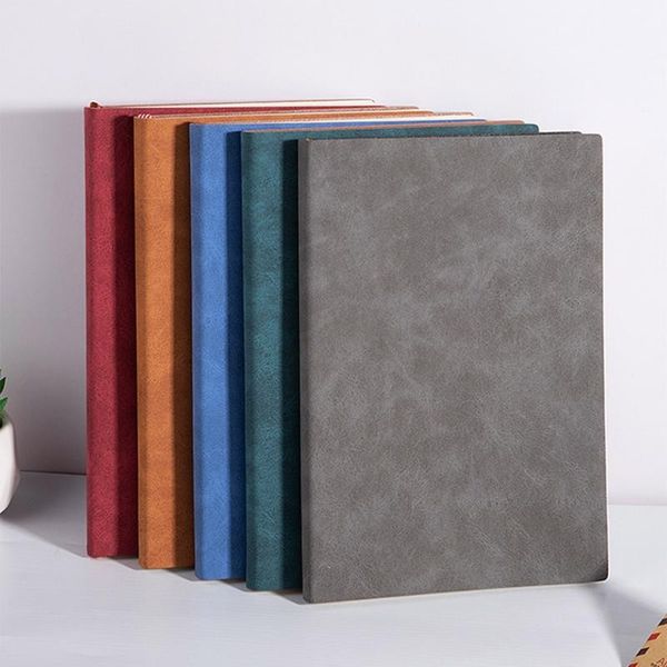 

notepads retro style notebook soft leather thickened a5 notepad creative stationery, Purple;pink