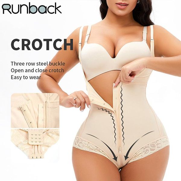 

women's shapers runback body shaper colombian reductive girdles waist trainer corset shapewear bodysuit slimming underwear women, Black;white