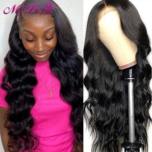 

lace frontal wig brazilian body wave 13x6 front human hair wigs for black women 30inch mi lisa remy 13x4, Black;brown
