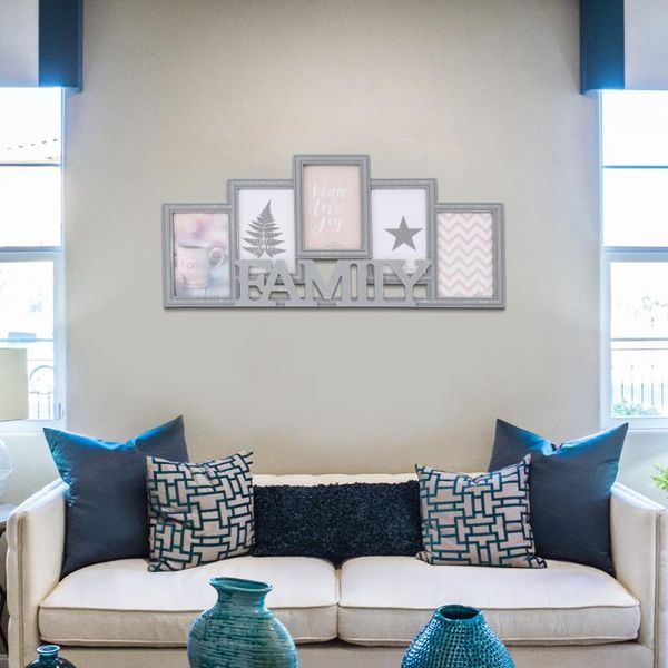 

frames po frame modern combination delicate deskdecor retro fanmily letter holder for home store office (grey)