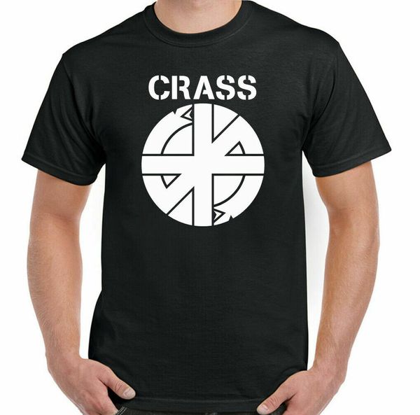 

Crass symbol t-shirt men punk rock anarchist logo music unisex snake, White;black