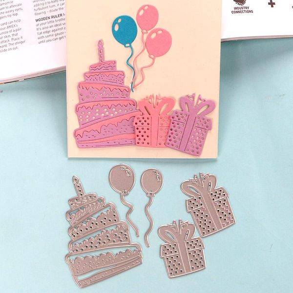 

painting supplies duofen metal cutting dies happy birthday cake cutout lace embossing stencil diy scrapbook paper 2021