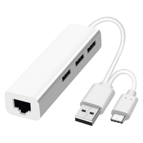 

hubs usb hub 3.1 type c 2.0 a to multi 3 port rj45 adapter