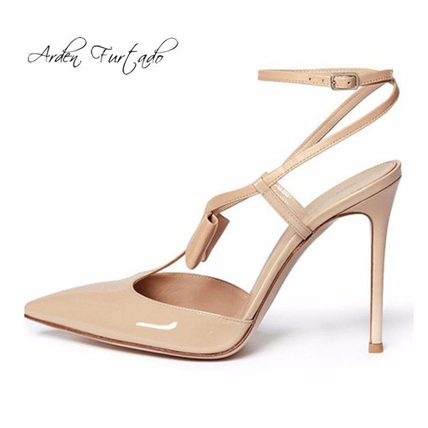 

arden furtado summer fashion women's shoes pointed toe stilettos heels elegant buckle strap sandals party butterfly, Black