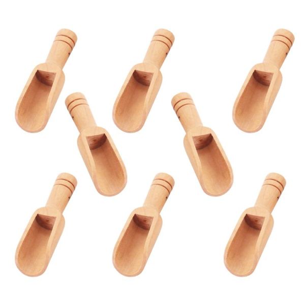 

spoons 8pcs wooden powder premium bath salt scoops wear-resistant (khaki)