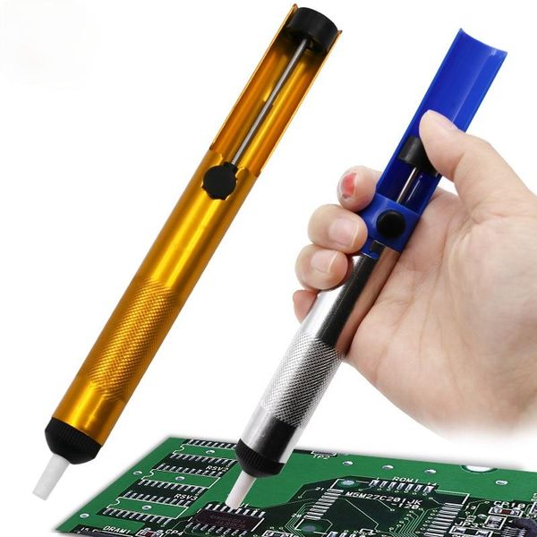 

professional hand tool sets aluminum metal desoldering pump suction gun welding cup pen removal vacuum iron soldering manual