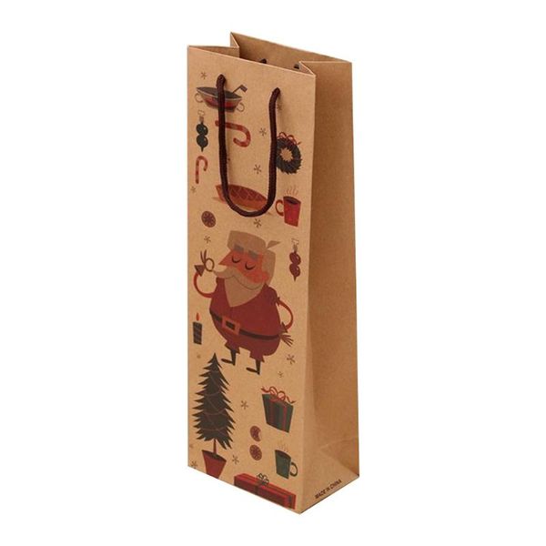 

christmas decorations gift bag kraft paper wine bottle packaging for home 2021