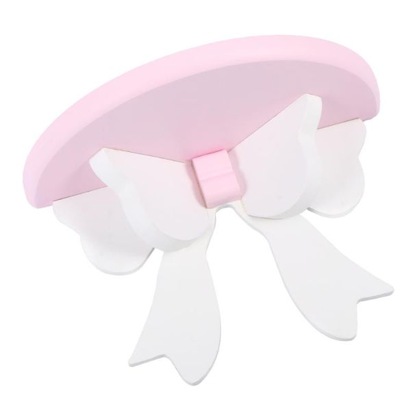 

hooks & rails 1pc lovely wooden room storage shelf bowknot style wall rack