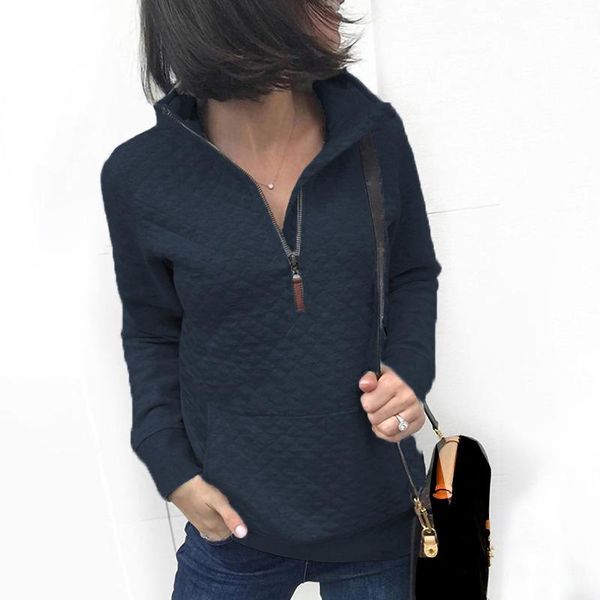 

women's hoodies & sweatshirts fashion autumn long sleeves harajuku pocket pullovers turn down collar hooded sweatshirt sj4066v, Black