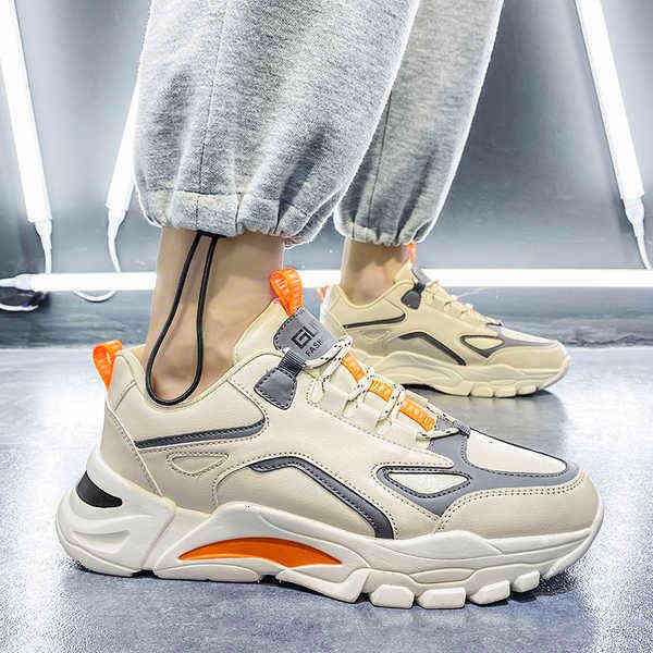 

yiyang p226 leather casual shoes sports running korean daddy 38-45, Black