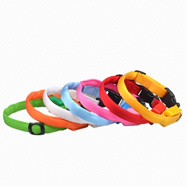 

dog collars & leashes led collar safety pet with 3 glowing modes reflective strings adjustable for small medium large dogs