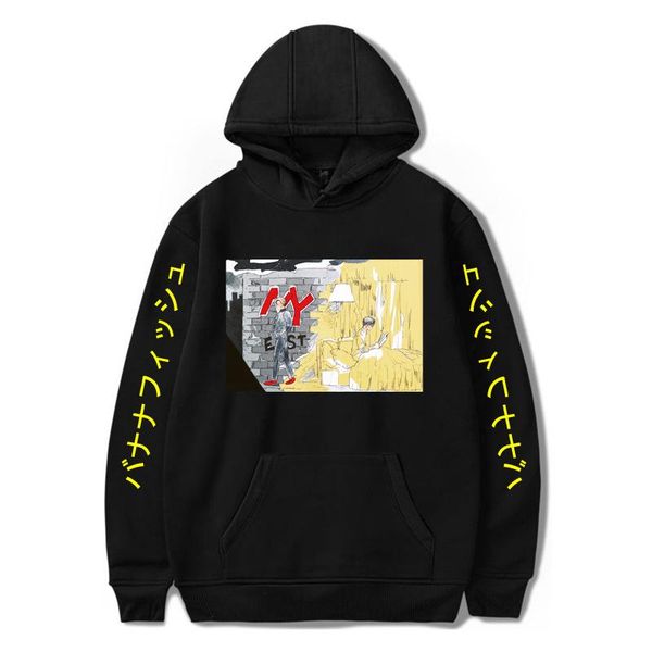 

men's hoodies & sweatshirts banana fish anime harajuku printed men/women fashion hoody sweatshirt pullover streetwear ash lynx clothi, Black