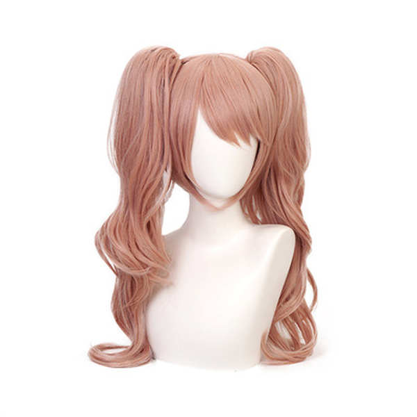 

costume accessories anime danganronpa enoshima junko cosplay wig pink long wavy with ponytail clip heat resistant halloween cos wig + bear h, Silver