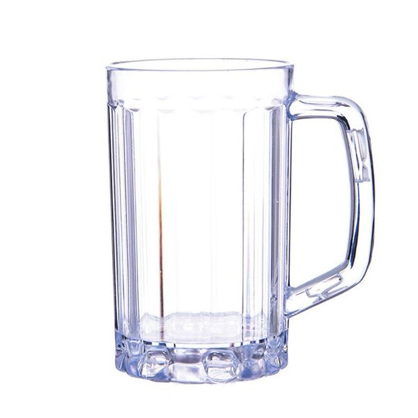 

mugs 500ml large capacity beer mug glass transparent food grade plastic anti-drop pitcher bar juice cup draught-beer