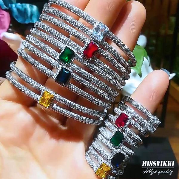 

earrings & necklace missvikki luxury trendy gorgeous bangle ring jewelry set for women girl bridal wedding important occasion party noble sy, Silver