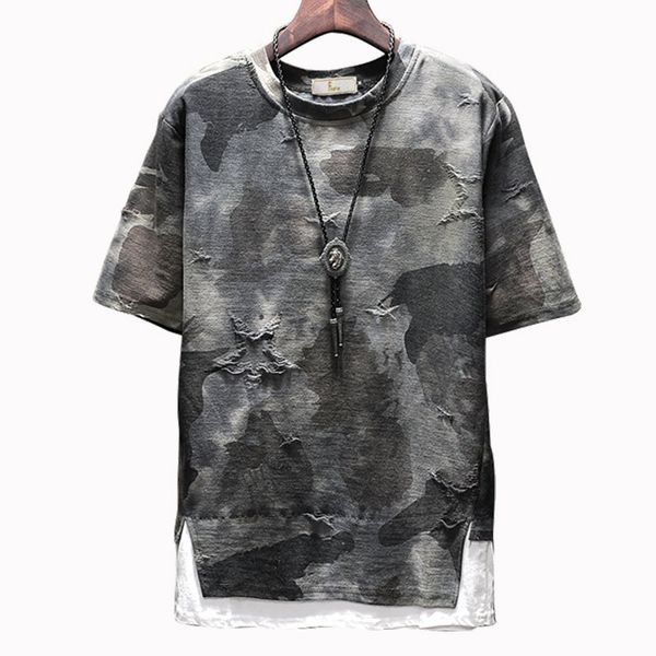 

men's t-shirts short sleeve camouflage print summer casual fashion loose teen street hip hop 2t8d, White;black