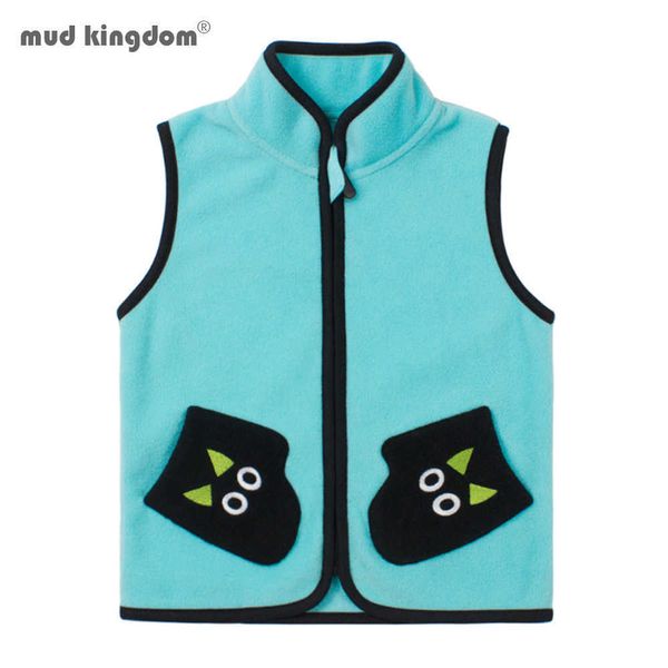 Mudkingdom Ragazzi-Ragazze Gilet Giacche Cartoon Tasca senza maniche Bambini Capispalla Cappotti Autunno Inverno Pile Spessore Abbigliamento per bambini 210615