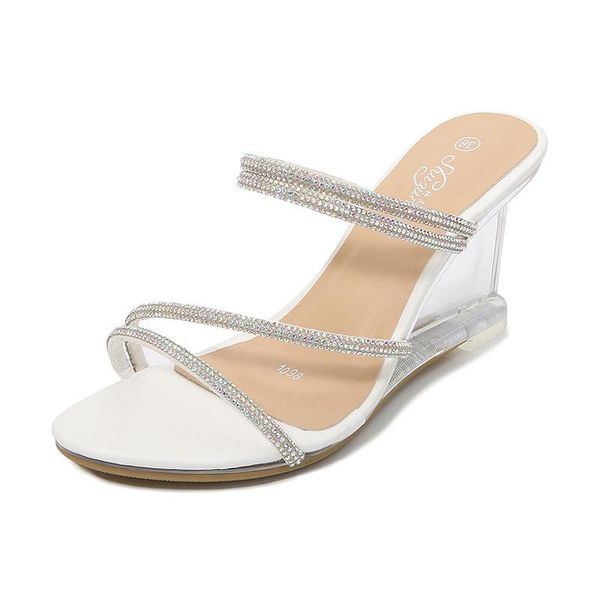 

dress shoes high heeled women sandals crystal open toe wedges heel, Black