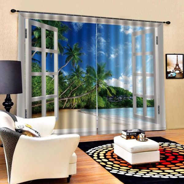 

curtain & drapes luxury blackout 3d window curtains for living room bedroom beach