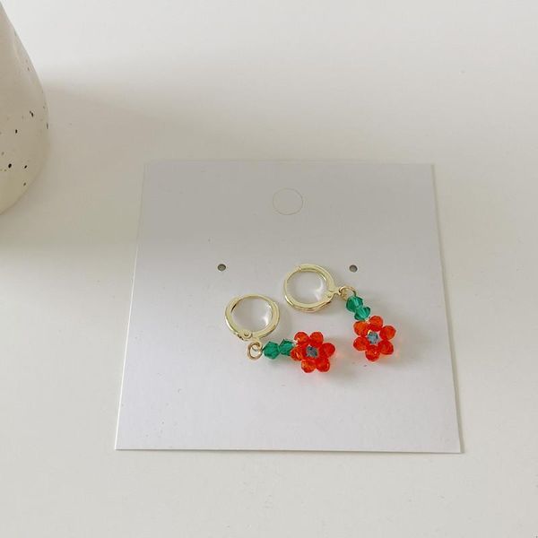 

hoop & huggie aomu 2021 korea ins fashion simple colorful braided flower metal earrings for women party girls jewelry gifts, Golden;silver