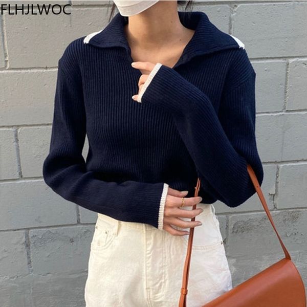 

women's sweaters chic korean femme women fashion winter spring basic wear jumpers solid knitted pullovers short 7kkj, White;black