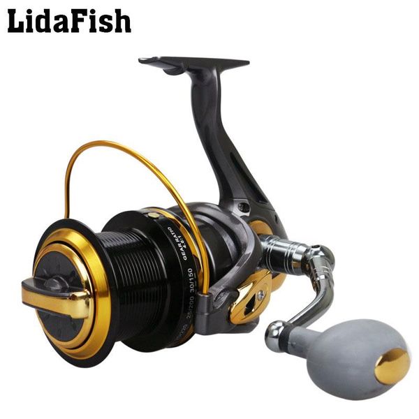 

lidafish metal spool spinning fishing reel tf8000-tf11000 series 12+1bb baitcasting reels