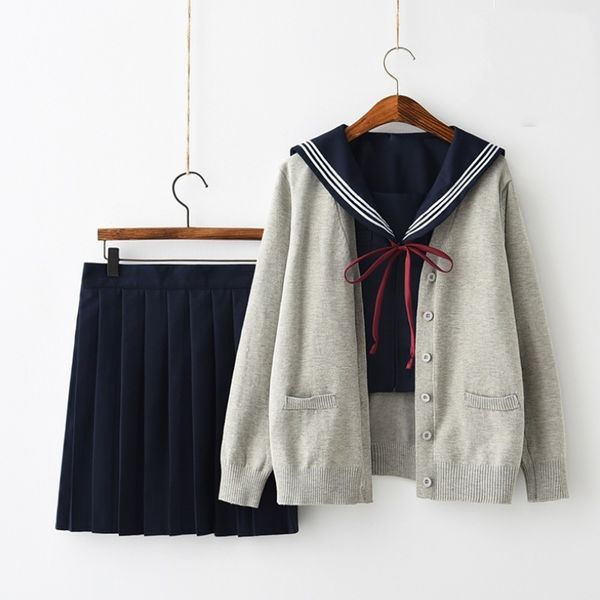 

suit kansai skirt pleated sailor lovely student orthodox women' college navy class dress, Red;black