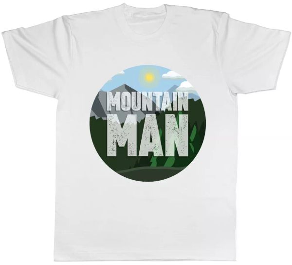 

mountain man mens t-shirt, White;black