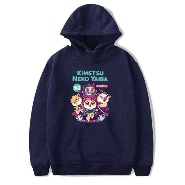 

men's hoodies & sweatshirts male hooded sweatshirt demon slayer, japanese anime clothing harajuku kimetsu in the yaiba q9xu, Black