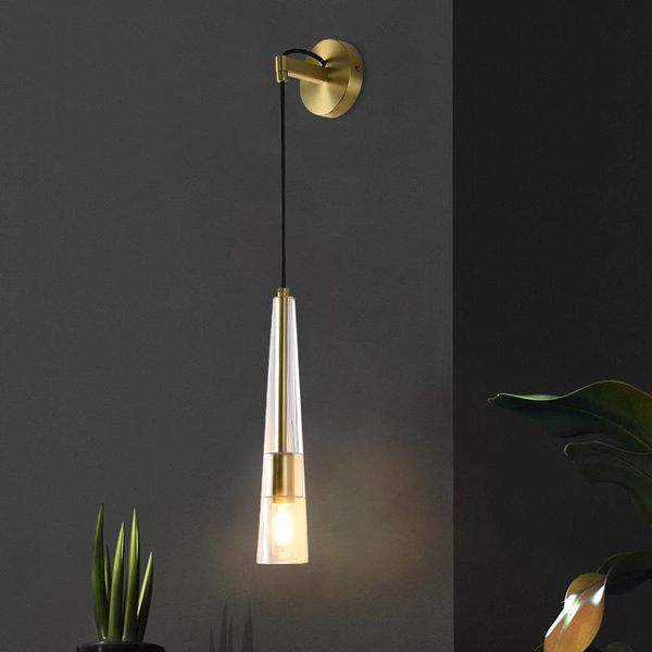 

wall lamp light luxury crystal bedside master bedroom aisle staircase nordic living room tv background