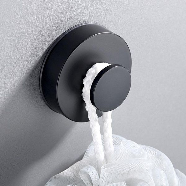 

hooks & rails black plastic sucker wall seamless stick hook suction cup multifunctional hanger for bathroom kitchen bag holder