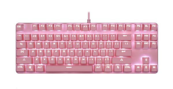 

keyboard pink girl steampunk 87 key mechanical computer wired blue green axis real