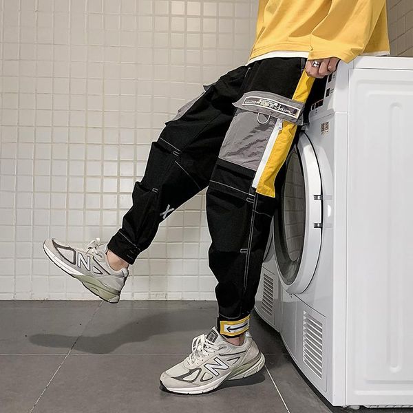 

men's pants 2021 spring summer cargo pant men joggers harajuku sport thin jogging trousers male tactical overalls tracksuit clothing, Black