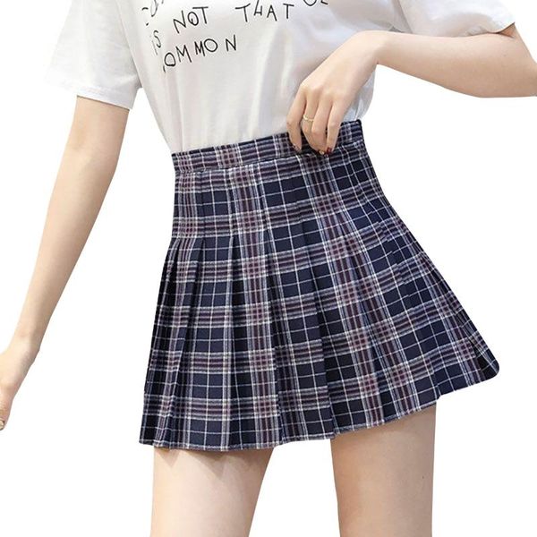 

skirts girls women high waist pleated mini skirt slim casual tennis uniform fashion mujer solid dropship, Black
