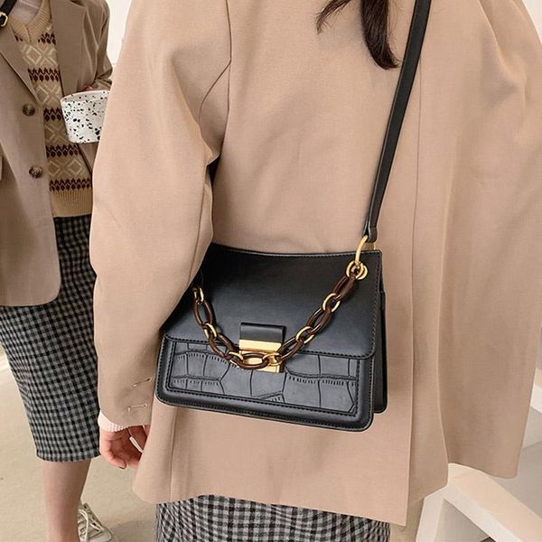 

vintage chain handbags women shoulder crossbody 2021 new brand design female purses ladies messenger bags high quality
