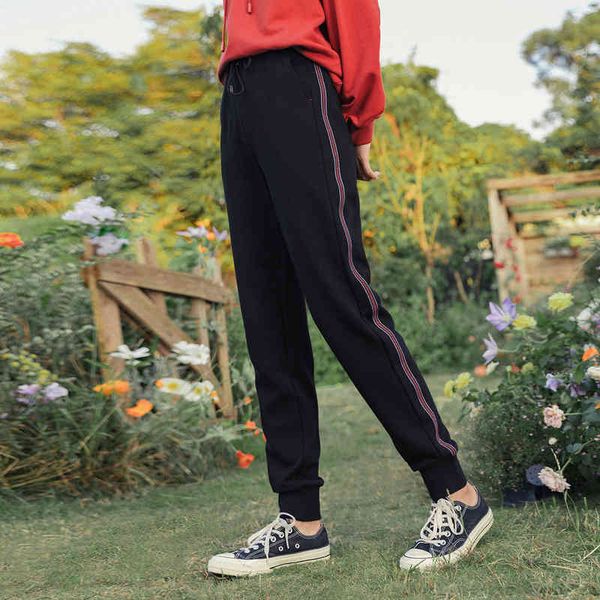 

women's jeans fall in the spring lady casual jogger sports thin versatile black corset hare women's pants f29n, Blue