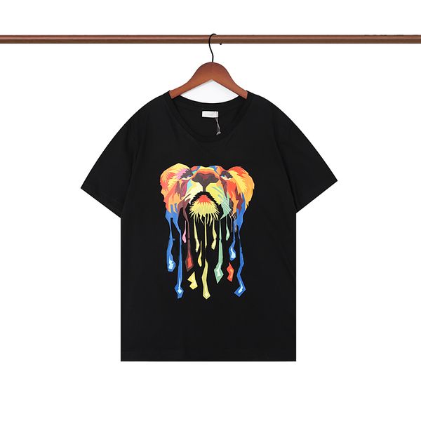 

21ss designer tide t shirts chest letter laminated print short sleeve high street loose oversize casual t-shirt 100% pure cotton for men an, White;black