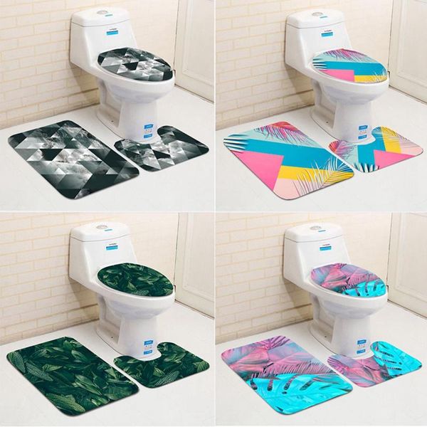 

anti-slip velvet mat set 3-piece bathroom kitchen decorative door bath mats
