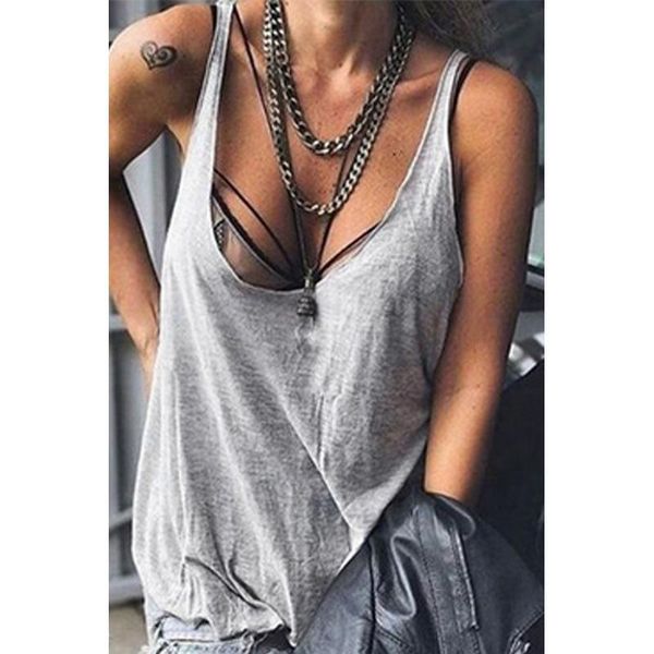 

women's tanks & camis style fun letter printing v-neck sleeveless t-shirt summer casual loose fashion blusen damen, White