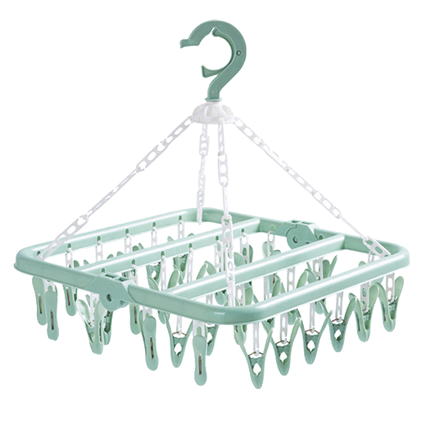 

seamless rotating folding multi-clip hanger 360 Â° baby clip socks windproof design household hangers & racks