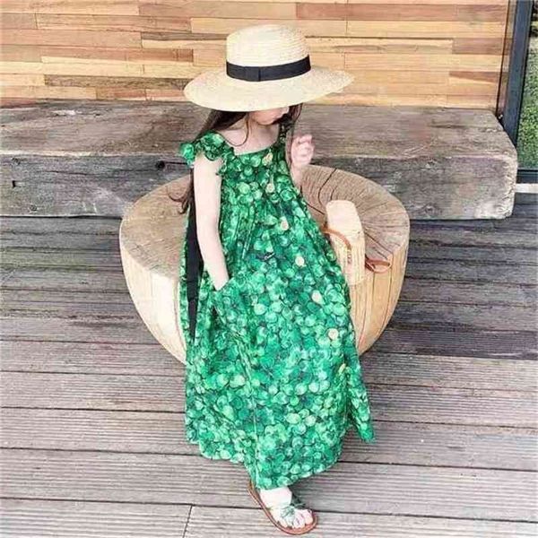 

summer arrival girls fashion printed dress kids sleeveless dresses girl clothes 210528, Red;yellow