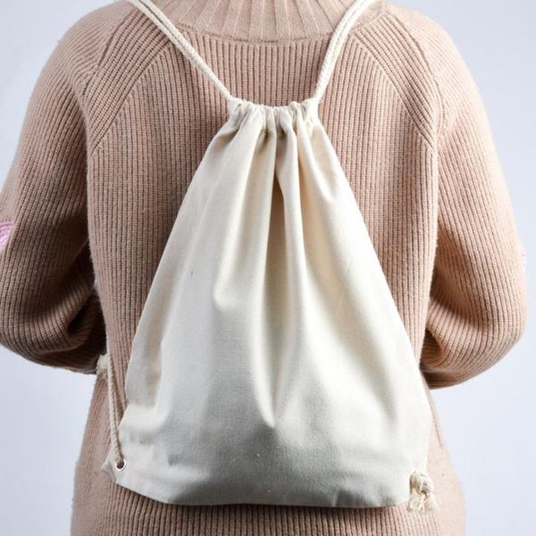 

storage bags lightweight versatile drawstring bag canvas backpack student sports cotton bra